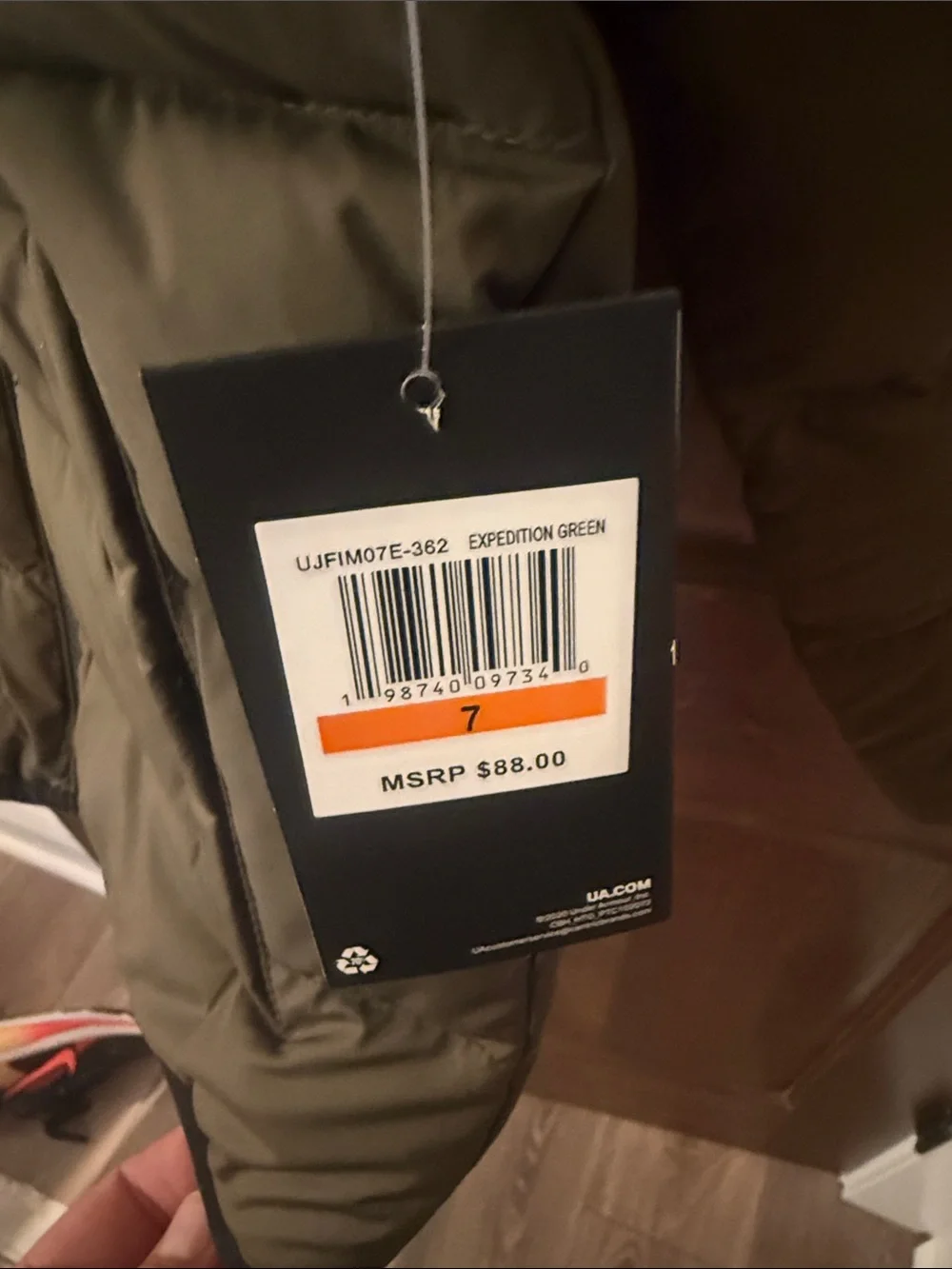 Under Armour Kids Olive Green Hooded Puffer Jacket